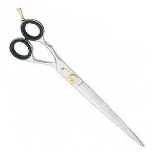 Tijeras de aseo de la mejor calidad, hoja recta afilada, tijera de corte de acero metálico para mascotas, tijera de corte de pelo de animales con anillo ladrón - Product Image 6