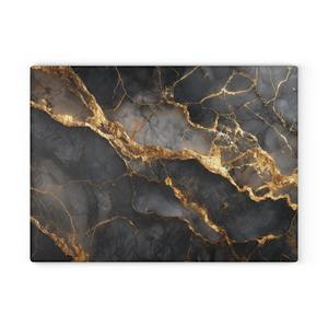 Planche à découper noire moderne de designer avec accent doré pour des plateaux de service élégants, décoration intérieure et utilisation spéciale comme cadeau en provenance d'Inde - Product Image 1