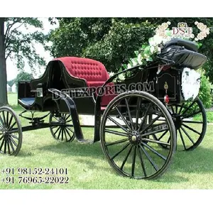 Estilo aberto elegante cavalo desenhado Phaeton Carriage alta qualidade Vis-A-Vis cavalo desenhado carruagem preto conversível cavalo carrinho venda