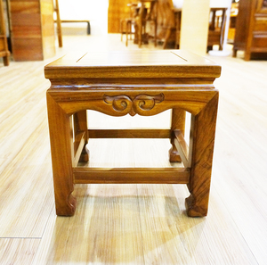 Support de présentation décoratif en bois de teck antique-moderne chinois de 30 cm de haut, étagère à fleurs classique, support pour meubles de maison - Product Image 3