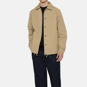Veste coupe-vent légère à manches longues en polyester pour homme, style streetwear, avec logo personnalisé, boutonnée, imprimée, style coach - Product Image 2