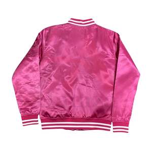 Blouson bomber en toile 200 GSM rose avec col montant et poignets, manches longues, design décontracté, printemps pour homme - Product Image 5