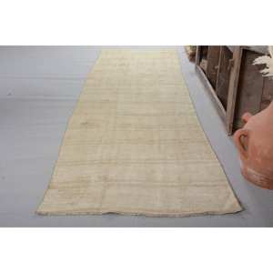 Alfombra turca vintage de 33x124 pies, área grande, rectángulo, minimalista, detalles amarillos, látex de lana para sala de estar, pasillo, Patchwork - Product Image 3