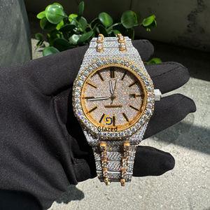 Reloj mecánico estilo Hip Hop para hombre, diamantes de corte brillante, acero inoxidable, moissanita, función de fecha, esfera de cristal, ventana mejorada - Product Image 4