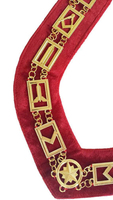 Collier Maçonnique Red Lodge en Velours Rouge Plaqué Or, Personnalisable, Service OEM, Faible MOQ 20 Pièces, Broderie Durable Personnalisée