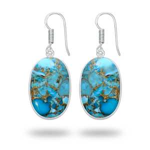 ต่างหูผู้หญิง ต่างหูสีฟ้า ต่างหูทองแดง ต่างหูพลอย ต่างหูพลอยประจำเดือนเกิด ต่างหูคริสต์มาส เครื่องประดับทำมือ ต่างหูทองเหลืองชุบเงิน - Product Image 3