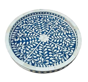 Plateau de service élégant en os incrusté avec taille personnalisable, fabriqué à partir d'os naturels, artisanat indien - Product Image 5