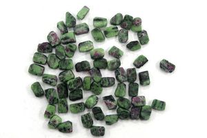 25pcs 12-14MM Naturel Rubis Zoisite Gemstone Vert Cristal Anyolite Lâche pour la Méditation et la Fabrication de Bijoux - Product Image 5