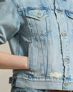 Custom Brand Washable Slim Fit Women Designer <b>Denim</b> Jackets Wholesale Hooded Collar Breathable Windproof Eco-Friendly - Product Image 4