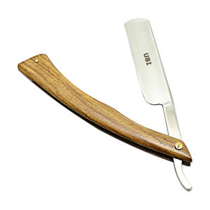 Navaja de Afeitar Recta Clásica UBI con Mango de Madera y Hoja de Acero con Alto Contenido de Carbono para Uso Profesional - Product Image 1