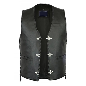 Chaleco de Motociclista de Cuero Clásico para Hombre, Nuevo Diseño, Transpirable, Cortavientos, Impermeable, Talla Grande, Alta Calidad, Gran Venta, Personalizado - Product Image 1