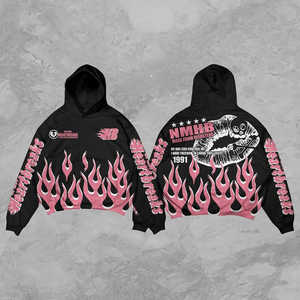 Sudadera con capucha de moda para hombre de alta calidad personalizable al por mayor Jersey largo de gran tamaño con patrón de serigrafía para otoño - Product Image 2