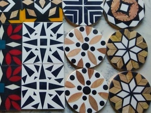 Hand-Polished Bamboo Coasters Modern Resin Inlay Heat Resistant Eco-Friendly Square Handmade Set for <b>Bar</b> Table Tea Cup Gift - Product Image 3