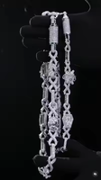 Collier de luxe pour homme, chaîne cubaine entièrement sertie de diamants D Yash, testé au diamant, style hip-hop, tendance