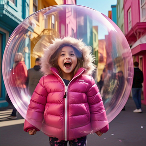 Wholesale Sublimation Puffer Jacket <b>Toddler</b> Girls Windproof Winter Zipper Hooded Printed Lining Puffer Bubble Jacket Girls - Product Image 6