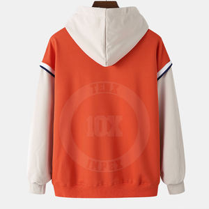 เสื้อฮู้ดลำลองผู้ชายเสื้อมีฮู้ดแฟชั่นอินเทรนด์ผ้าคอตตอนผสมมีลายโลโก้แบบกำหนดเองสีทึบ - Product Image 2