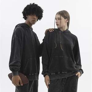 Nuevo Vintage negro ácido lavado sudaderas con capucha hombres mujeres sudadera de algodón de gran tamaño Harajuku Hip Hop Retro Punk Streetwear Casual pulóver - Product Image 6