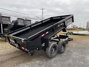 Limpie el nuevo remolque de granja de descarga resistente 7x14 Remolque de granja de inclinación hidráulica Remolque de descarga de alta calidad con sistema hidráulico - Product Image 2