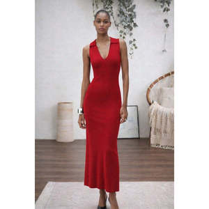 Vestido Largo Ajustado de Punto sin Mangas con Cuello en V para Mujer, Modelo 32823, de Jane's, para Eventos Nocturnos Elegantes - Product Image 3