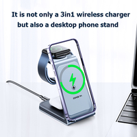 Station de charge sans fil 3 en 1 en alliage d'aluminium, chargeur rapide pour iPhone 18, montre et écouteurs