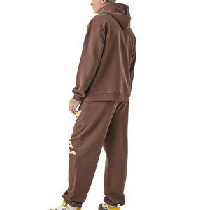 Ensemble de survêtement d'hiver léger pour homme, sweat-shirt de fitness en coton de haute qualité, jogging, fermeture éclair XL, logo personnalisable - Product Image 2