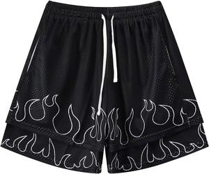 Pantalones cortos estampados de sublimación Premium para hombre, ropa de calle transpirable de malla de calle alta personalizada, suministro de fábrica de entrenamiento de gimnasio - Product Image 5