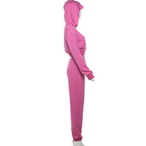 Conjunto de chándal para mujer, chándal personalizado, Top corto con capucha y conjunto de joggers para mujer, chándal, conjunto de dos piezas - Product Image 2