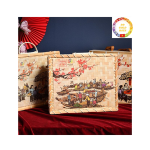 Cesta de regalo de bambú vietnamita tradicional con asa Cesta de almacenamiento hecha a mano para bodas y fiestas - Product Image 2