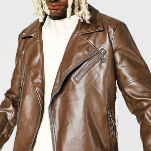 Veste en cuir en fausse fourrure de haute qualité, veste en cuir lourde et respirante à bas prix pour hommes, vente en gros sur le marché en ligne - Product Image 5