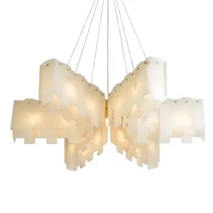 CaliaStar Modern Crystal <b>Industrial</b> Brass Chandelier with Warm White <b>Lighting</b> for Home Hotel Wedding Decoration AC Power Source - Product Image 6