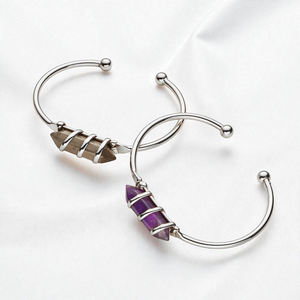 Brazalete de moda hecho a mano para mujer, hexágono puntiagudo, labradorita, piedras preciosas, joyería de latón, suministro a granel al por mayor de moda - Product Image 5