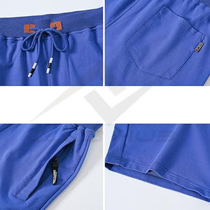 Pantalones cortos deportivos de algodón 100% para hombre al por mayor con bolsillos estilo Hip Hop patrón a cuadros cierre con cordón transpirable deportes Jogging - Product Image 5