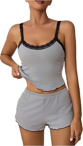 Pantalon court sans manches en satin de soie pyjama familial costume respirant printemps lisse femmes ensemble de vêtements de nuit modal vente en gros - Product Image 2