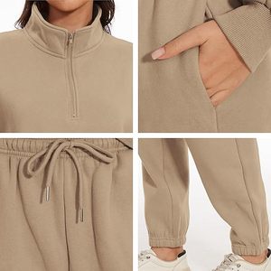 Conjunto Deportivo de Dos Piezas con Cremallera para Mujer, Conjunto Deportivo con Capucha para Mujer, Conjunto Deportivo Transpirable para Mujer para Uso Diario - Product Image 1