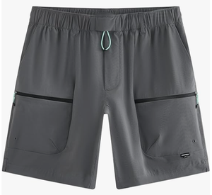 Shorts de randonnée pour hommes, 9 pouces, légers, séchage rapide, résistants à l'eau, extérieur en spandex/polyester, taille élastique, poches zippées - Product Image 4