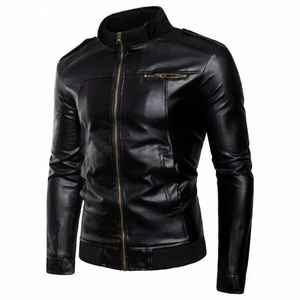 Chaqueta Casual de Invierno para Hombre, Corte Ajustado, Transpirable, Ecológica, Estilo Urbano, para Motociclismo, Cuello Redondo, Tela de Lona - Product Image 2