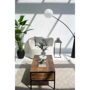 Table basse contemporaine en manguier avec deux tiroirs - Product Image 3