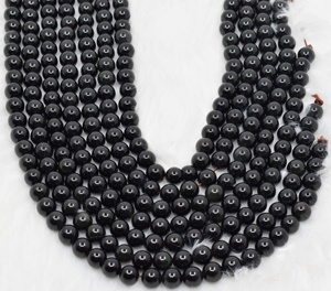 Perles de guérison rondes en obsidienne noire naturelle de qualité supérieure, 8 mm, pour la méditation, bijoux de mode - Product Image 1