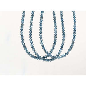 Perle de diamant naturel bleu 2,5-3,3 mm facettée en forme de rondelle pour la fabrication de bijoux - Product Image 3