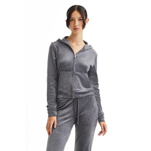 Customized Breathable Quick Dry <b>Velour</b> Hooded Women's Hoodies Windproof <b>Sweatshirts</b> Autumn Season OEM Service Custom Logo - Product Image 4