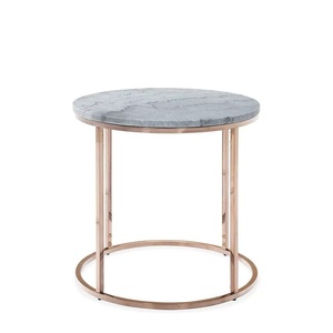 Mesa lateral de acero inoxidable con acabado de cobre hecho a mano, superior de mármol utilizado para decoración Interior de la sala de estar, calidad de lujo - Product Image 3