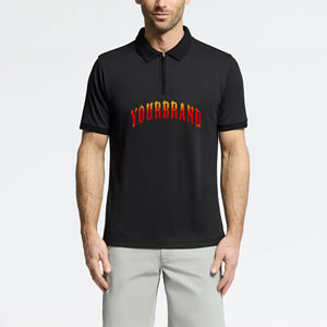 Venta al por mayor 100% algodón cremallera Polo camiseta para hombres de gran tamaño personalizado serigrafiado troncos transpirable hip hop Polo camiseta para hombres - Product Image 1
