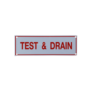 ป้ายเตือนป้ายอะลูมิเนียมสำหรับทดสอบและระบายน้ำขนาด6x2สำหรับอุปกรณ์ดับเพลิงและอุปกรณ์เสริม - Product Image 1