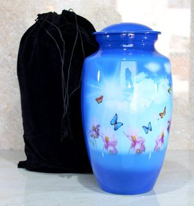 Contenedor de Metal Jar Pot Urna de cremación Urnas de mariposa estándar de tamaño completo para cenizas Recuerdo para cenizas Adulto Mujer Tamaño personalizado - Product Image 5
