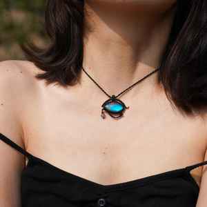 Collier macramé Labradorite fait main pendentif en cristal de guérison réglable bijoux Boho cadeau spirituel pour elle - Product Image 3