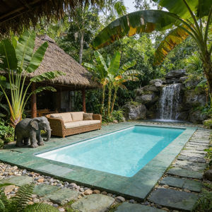 Mini piscina, comprar piscina para la familia, piscina con cascada, piscina con sofá, piscina de fibra de vidrio, carcasa de piscina de fibra de vidrio - Product Image 3