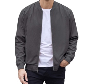 เสื้อแจ็คเก็ตเบสบอลแบบมีโลโก้สั่งทำขายส่งสำหรับผู้ชาย แจ็คเก็ต Letterman แบบเรียบๆ ไม่มีลาย  ปักโลโก้ตามสั่ง - Product Image 1