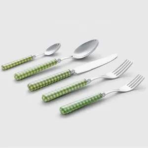 Vente chaude En Acier Inoxydable Couverts Ensemble Émaillé Imprimé Cuillère Couteau Fourchette Idéal pour Hôtel Maison Cuisine Argenterie Couverts Ensemble - Product Image 1