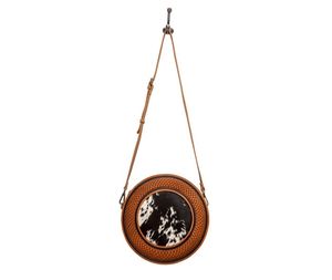 Bolso de cantimplora de piel de vaca con flores, bolso de cantimplora occidental, bolso de mensajero bohemio para mujer, monedero de herramientas manuales - Product Image 1