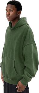 Sudaderas con Capucha Casuales de Invierno para Hombre, Lavado Ácido, Color Sólido, Corte Regular, 100% Algodón, Felpa, Secado Rápido, Transpirable - Product Image 2